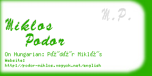 miklos podor business card